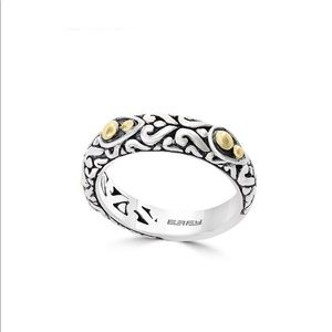 NWT Effy Scroll Band Sterling w\Gold. Cute Hearts.